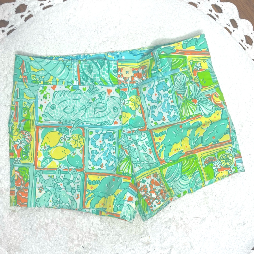 Lilly Pulitzer Just Add Lemon Palm Beach Aesthetic shorts Size 6